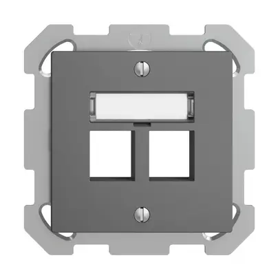 Kit montaggio ENC EDIZIOdue FM, uscita dritta, per 2×Keystone, grigio scuro 