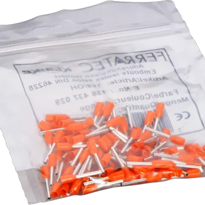Embout de câble type A isolé 0.5mm²/10mm orange 