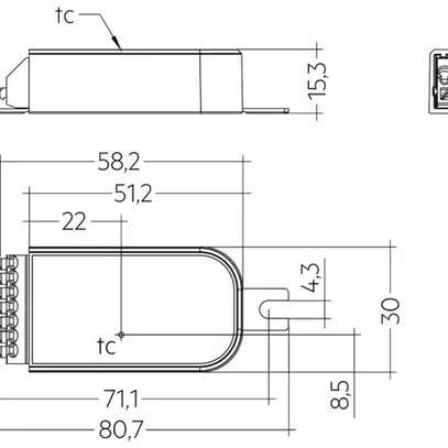 Module radio Tridonic wireless passive Matter 30×15.3×80.7mm 