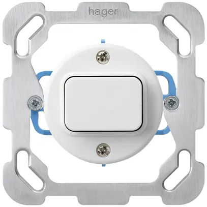 Inserto per contatto pulsante INC basico C/2L con placca di fissaggio bianco 