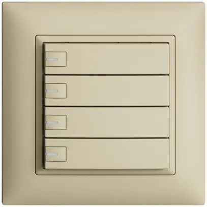 Poussoir univ. ENC 4×1t bornes enf. EDIZIOdue vanille, avec LED 