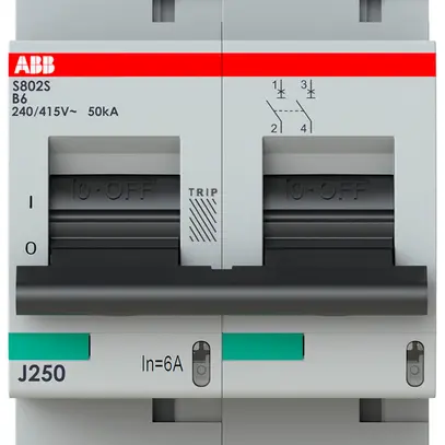 Disjoncteur ABB S802S-B6 2P 400V B-6A 50kA 3UM 