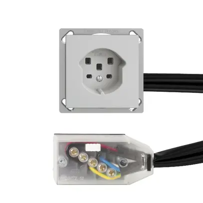 Presa INS EDIZIOdue T25 16A grigio chiaro, per cavo piatto Technofil 