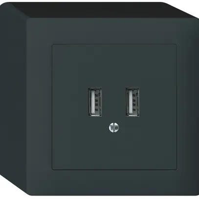 Prise de charge USB AP Hager kallysto 240V 2400mA noir 