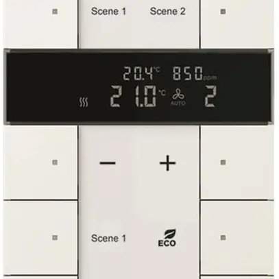 Controllore grande ABB-Tenton, 10 tasti, CO2/umidità, bianco studio opaco 