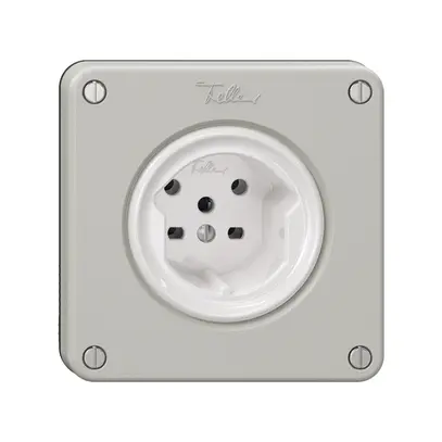 Prise NEVO, 1×T15, gris clair 