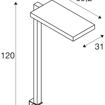 Lampe de table LED SLV WORKLIGHT 79W 7600lm 4000K 1200mm aluminium noir 