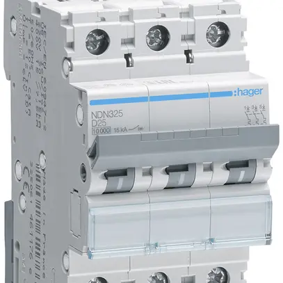 Disgiuntore Hager MCB 3P 415V tipo D 25A Icn 10kA Icu 15kA 3UM 