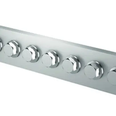 Barre compensation de potentiel Flury PA 20, Cu ét., 1-rang 390×40×5mm, 10×M10 
