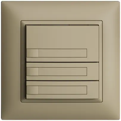 Poussoir ENC KNX 3× EDIZIOdue sand RGB sans LED avec insert papier 