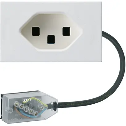 Presa INS 1×tipo 23 Hager FLF per cavo piatto Technofil L3 bianco 