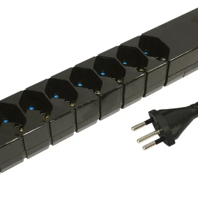 Presa multipla STEBA VARIABL 8×T13 con bottone reset 3m nero 