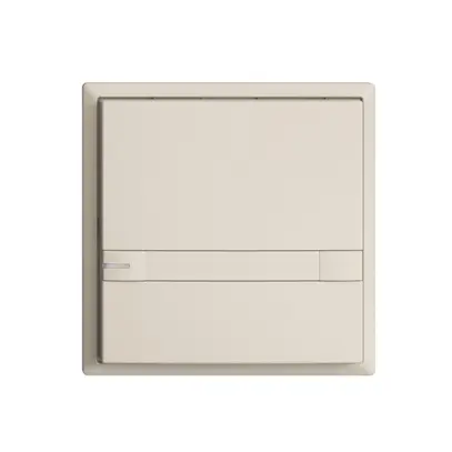 Poussoir univ. ENC 1×2t bornes à vis EDIZIOdue crema, avec papier+LED 