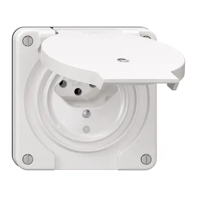 Steckdose NEVO N.CO, 1×T13, IP21, m.LED, weiss 