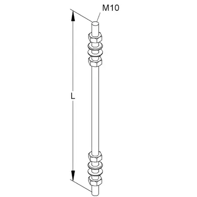 Asta filettata M10 130mm zinc.send. NIED 