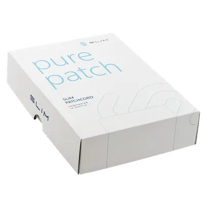 Cavo patch SLIM: 10cm, blu, 50 pezzi Cat.6A, U/FTP, jack non infrangibile 