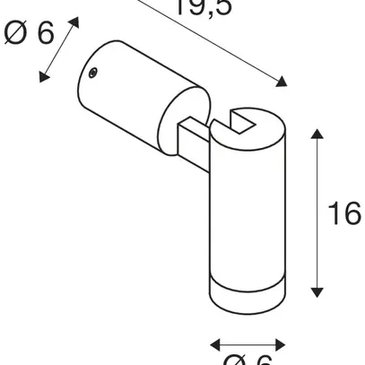 Plafonnier/applique SLV S-TUBE GU10 1×0…10W IP65 Ø60×195mm noir 