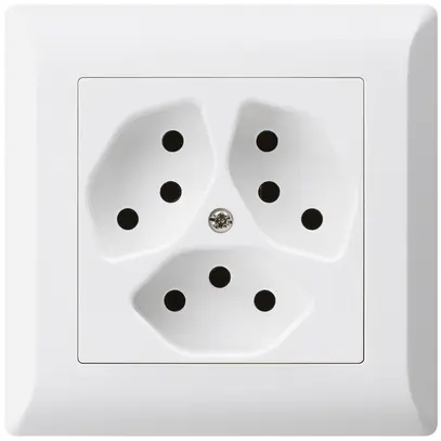 Presa INC kallysto.line 3×T13 bianco con protezione bambini 