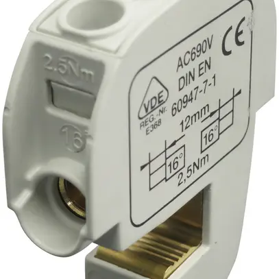 Blocco ripartizione tipo SA 2×16mm² 100A CU grigio 
