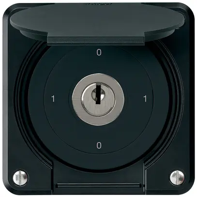 Interrupteur à clé ENC robusto IP55 avec clapet S0/2P noir pour combinaison 