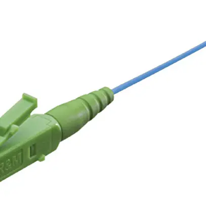 Pigtail FO R&M, fiche LC APC 8° SM vert, fibre 9/125µm G.657 LSZH bleu 0.7m 