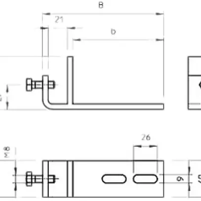 Patte de serrage verticale Bettermann zinguée à chaud par immersion 