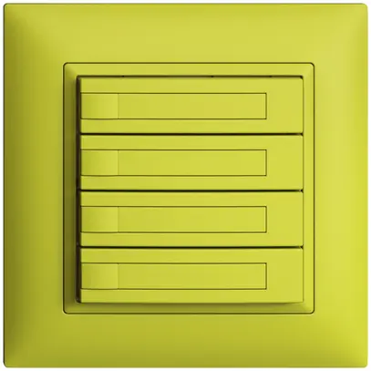 Pulsante INC KNX 4×EDIZIOdue lemon RGB senza LED con inserto carta 