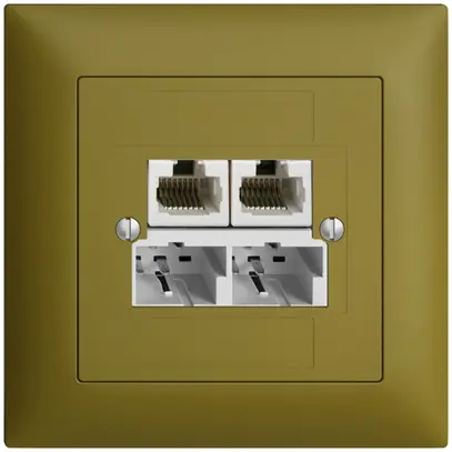 Scatola INC SOHO 2×TT/2×RJ45/u sep.ITplus EDIZIOdue olive 