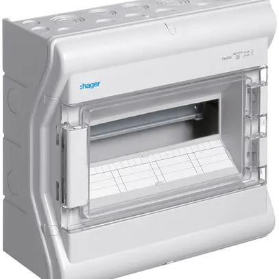 Distributore AP Hager vector 1-fila 12UM IP54/IP65 310×302×151mm 