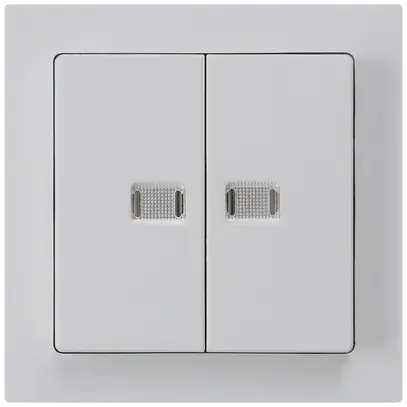 Interruttore pulsante luminoso INC kallysto 1/3+3/1 con 2 lenti grigio chiaro 