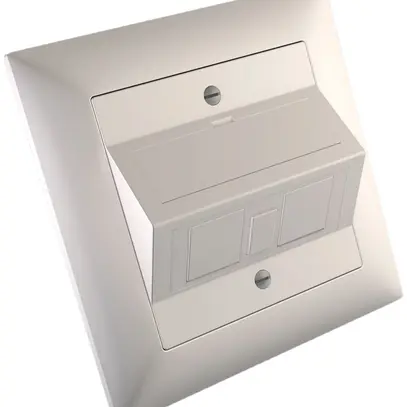 Boîte 30° ENC Cecoflex EDIZIOdue pour 2×RJ45 Keystone / 1×CLIK LC 