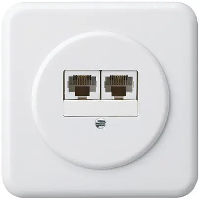 Scatola di raccordo INC basico 2×RJ45u separato bianco 