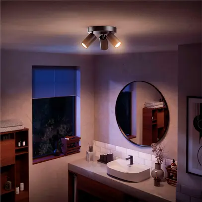 Spot Philips Idris GU10 3×5W IP44 222×196mm nero 