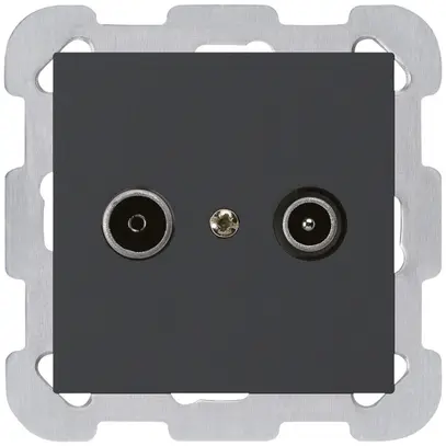 Presa di passaggio INC kallysto R/TV 23dB nero con piastra di fissaggio 