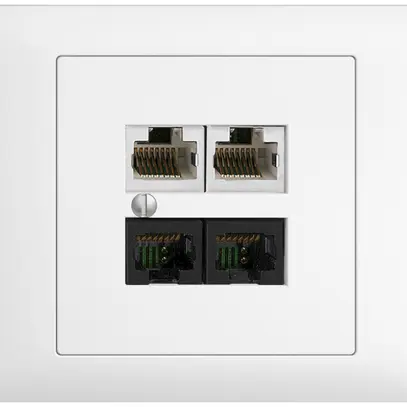 EB-Dose 4×RJ45 2×u/2×s EDIZIOdue weiss R&M swissline NT 2ab 