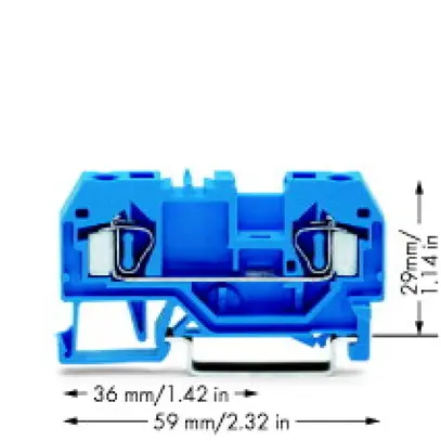 Borne de passage WAGO 4mm² bleu 