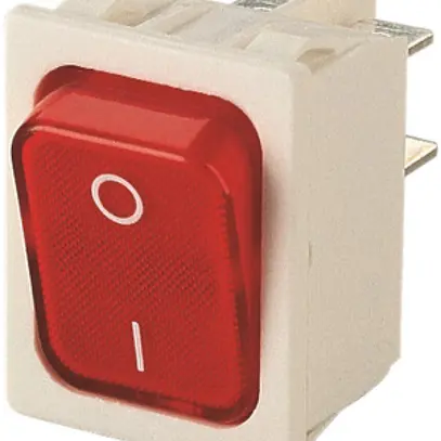 Interruttore a bilico luminoso INS Novitronic, 20A/250V 0/2L, tasto ro, bi 