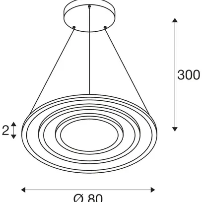 Lamp.sospesa LED SLV ONE FLAT triple 58W 3500lm 927/930 DALI diretto Ø800 nero 