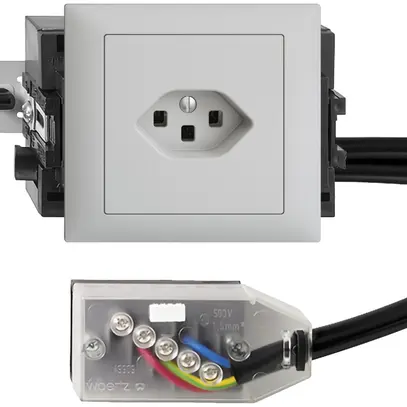 Prise INC EDIZIOdue T23 L1 gris clair, 49…69mm pour câble Technofil 