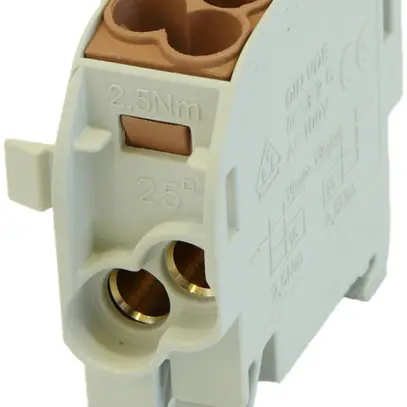 Blocco ripartizione tipo C 2×25/2×16mm² 100A CU marrone 