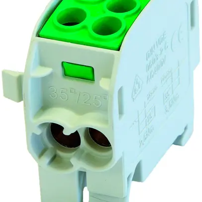 Blocco ripartizione tipo C 2×35/2×25mm² 125A CU verde/giallo 