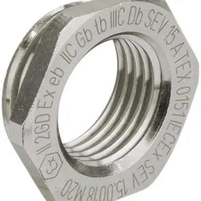 Riduzione Ex AGRO esagonale ottone Ø M20, interno M16 ATEX 0151 