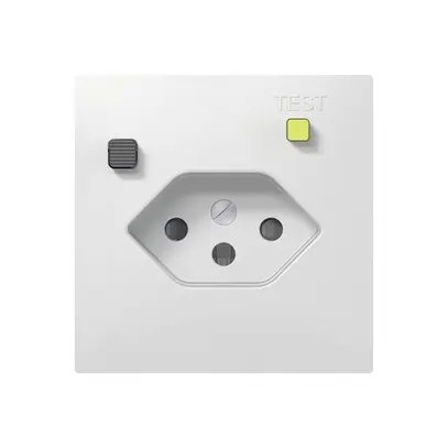 Prise FI ENC SIDUS E T13 30mA, shutter, blanc brillant 