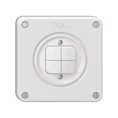 Interruttore per tapparelle NEVO, 2-canale, profondità 18 mm, 87×87 mm, bianco 