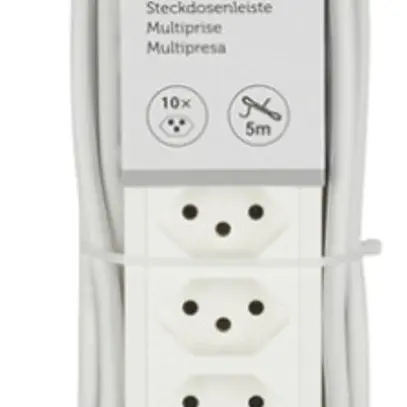 Prise multiple PRINCIPIO 3×type 13 horiz.7×type 13 vart.câble 5m interrupteur bc 