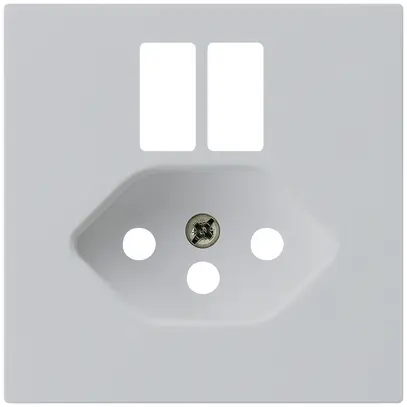 Plaque frontale kallysto pour prise 2×USB & T13 gris clair 