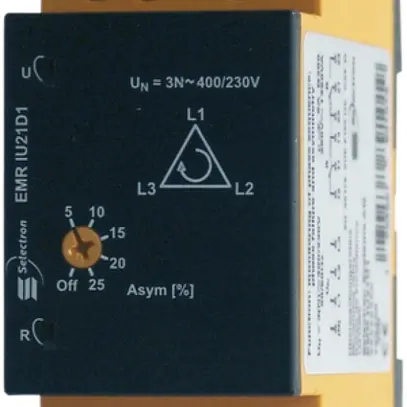 Relais surv.tension EMR IU21D1 2C, 3 phases, 400/230VAC 