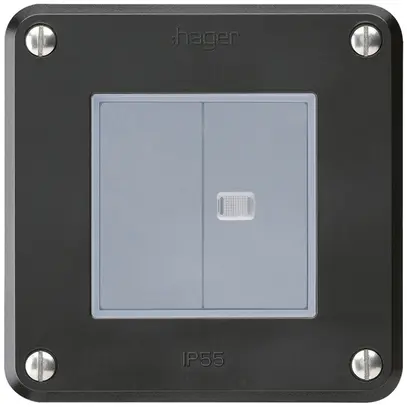Interruttore INC robusto IP55 schema 3+3 1×illuminato nero 