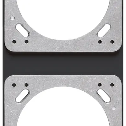 Placca di montaggio INC robusto 2×1 nero 