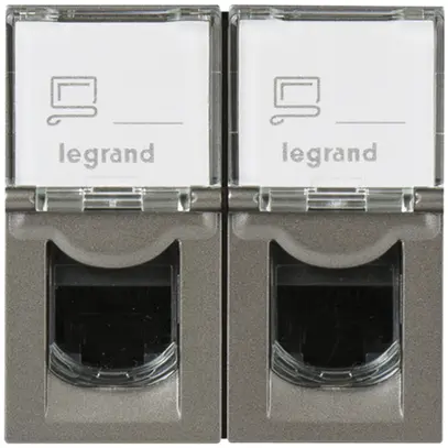 Presa INS MOS UTP 2×RJ45 magnesio cat.5e 1mod. 